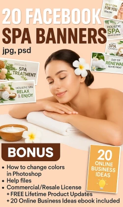 20 Facebook Spa Banners — JPG, PSD