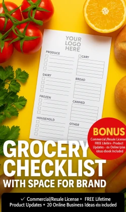 Grocery Checklist with Space for Brand