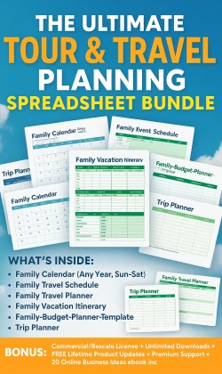 The Ultimate Tour & Travel Planning Spreadsheet Bundle