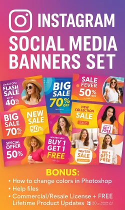 Instagram Social Media Banners Set