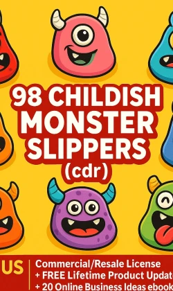 98 Childish Monster Slippers (CDR)