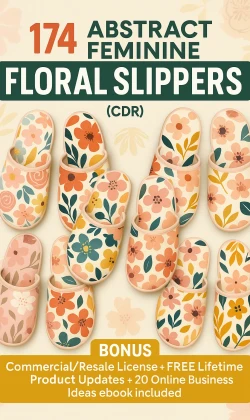174 Abstract Feminine Floral Slippers (CDR)