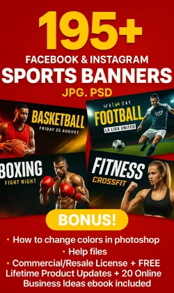 195+ Facebook & Instagram Sports Banners — JPG, PSD