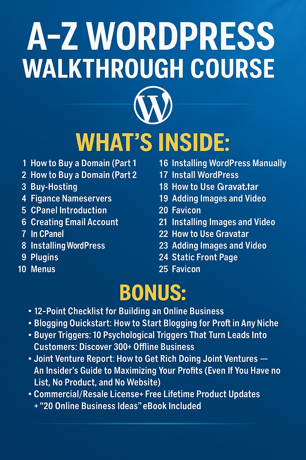 A-Z WordPress Walkthrough Course
