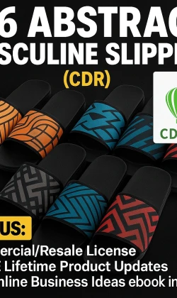 196 Abstract Masculine Slippers (CDR)