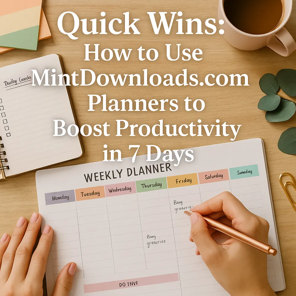 Quick Wins: How to Use MintDownloads.com Planners to Boost Productivity in 7 Days