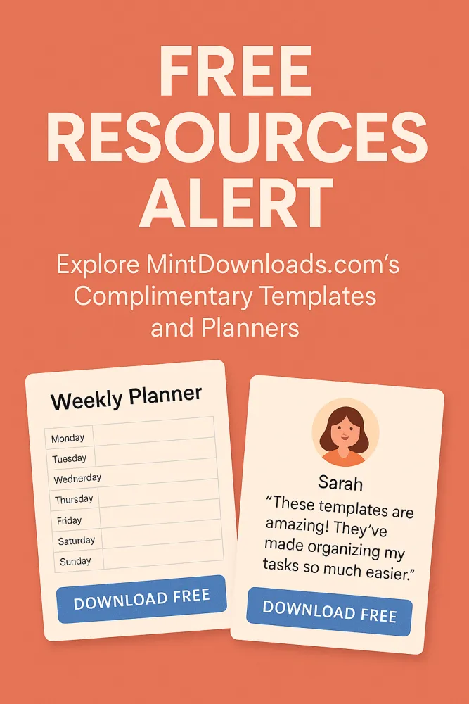 Free Resources Alert: Explore MintDownloads.com’s Complimentary Templates and Planners