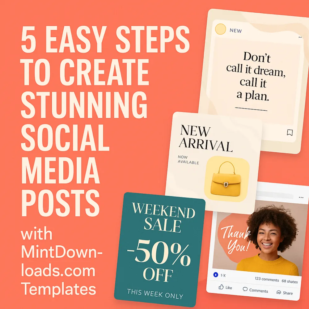 5 Easy Steps to Create Stunning Social Media Posts with MintDownloads.com Templates
