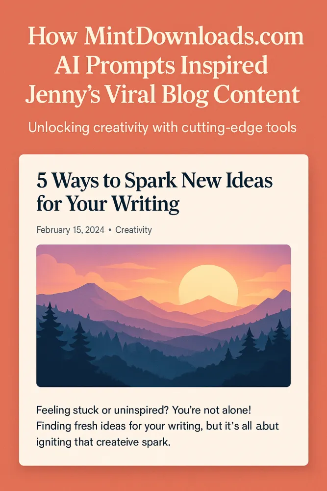 How MintDownloads.com AI Prompts Inspired Jenny’s Viral Blog Content